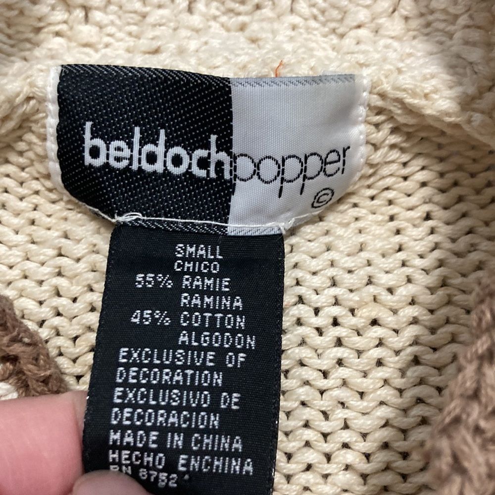 Vintage 90s Beldochpopper Fall Harvest Pumpkin Scarecrow Turtleneck Sweater S - Picture 12 of 14